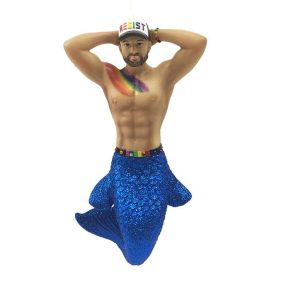 December Diamonds Resist Merman Holiday Ornament - Picture 1 of 4
